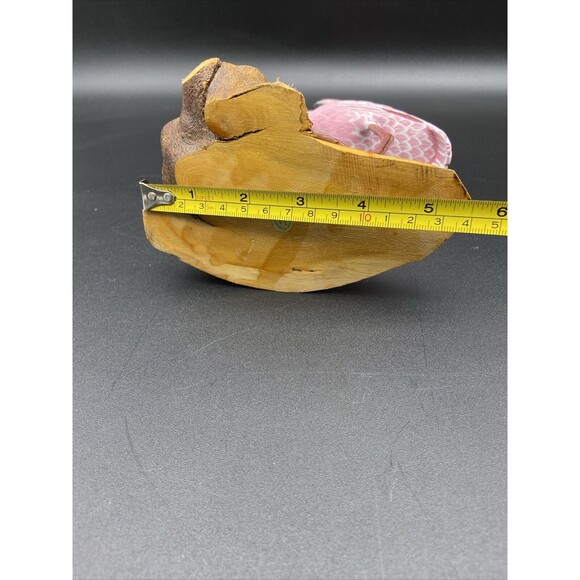 Pink Flamingo Carved & Painted 11 1/2" Sculpture Figure Made In Japan - Picture 13 of 15